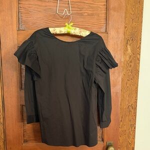 Elegant Black Ruffle Sleeve Top Vintage